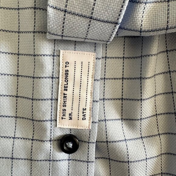 CAMICISSIMA Milano Mens Dress Shirt Short Sleeves Slim Cotton Blue Check Size 42 - Picture 9 of 11